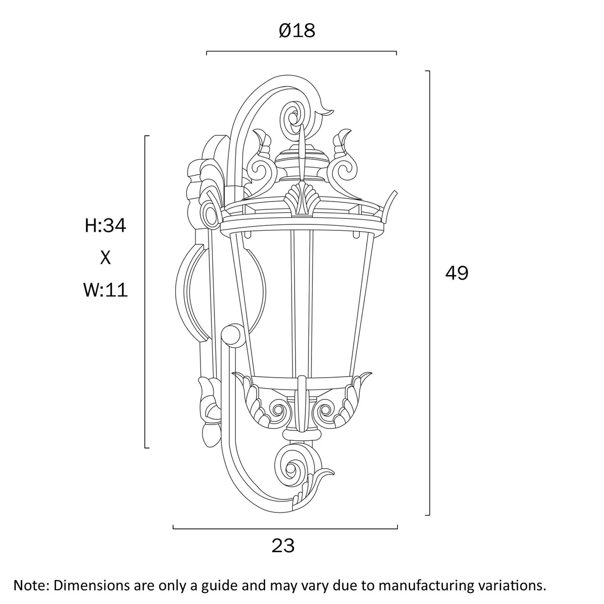Telbix Pedral 18 Exterior Wall Bracket