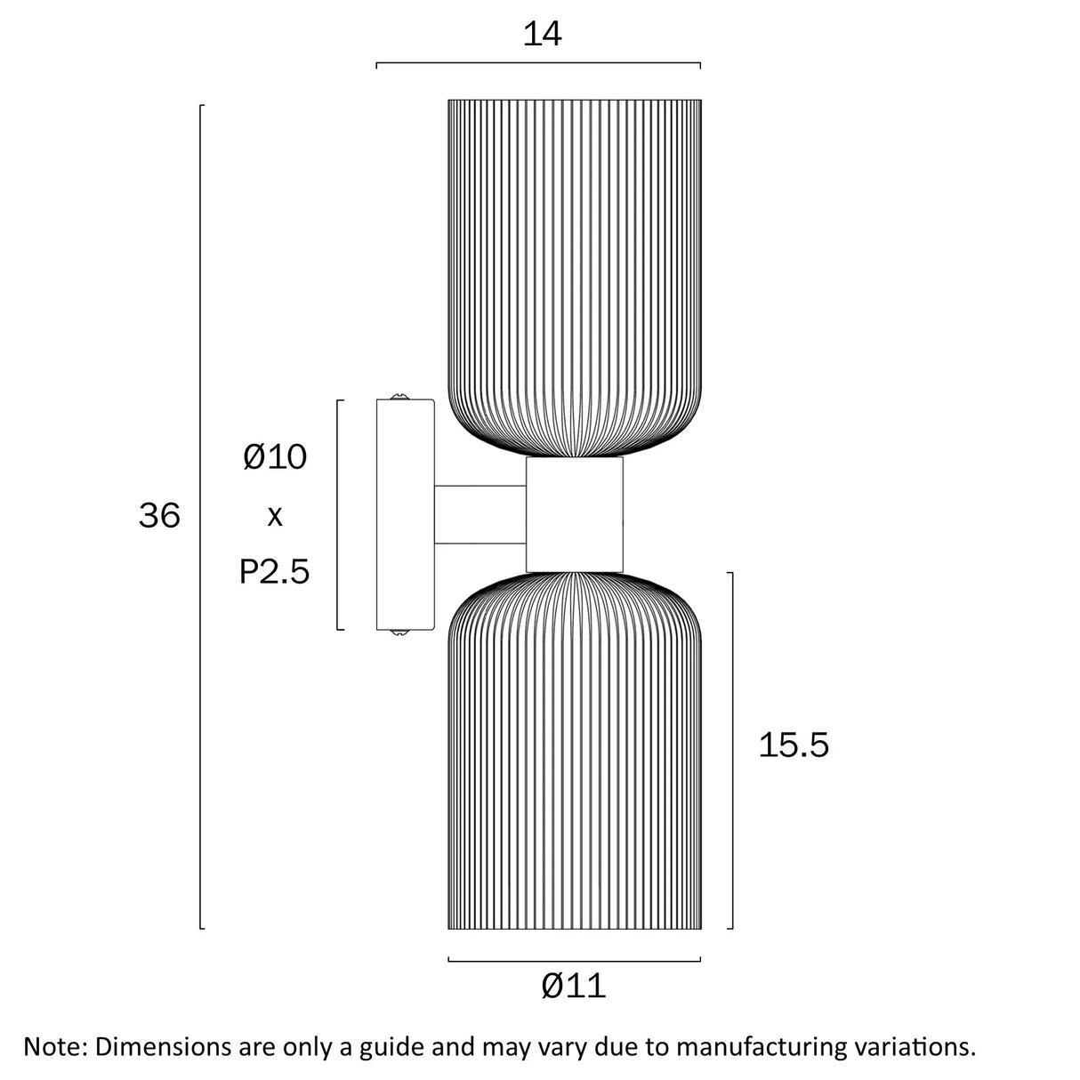 Telbix Riven 2 Light Wall Bracket