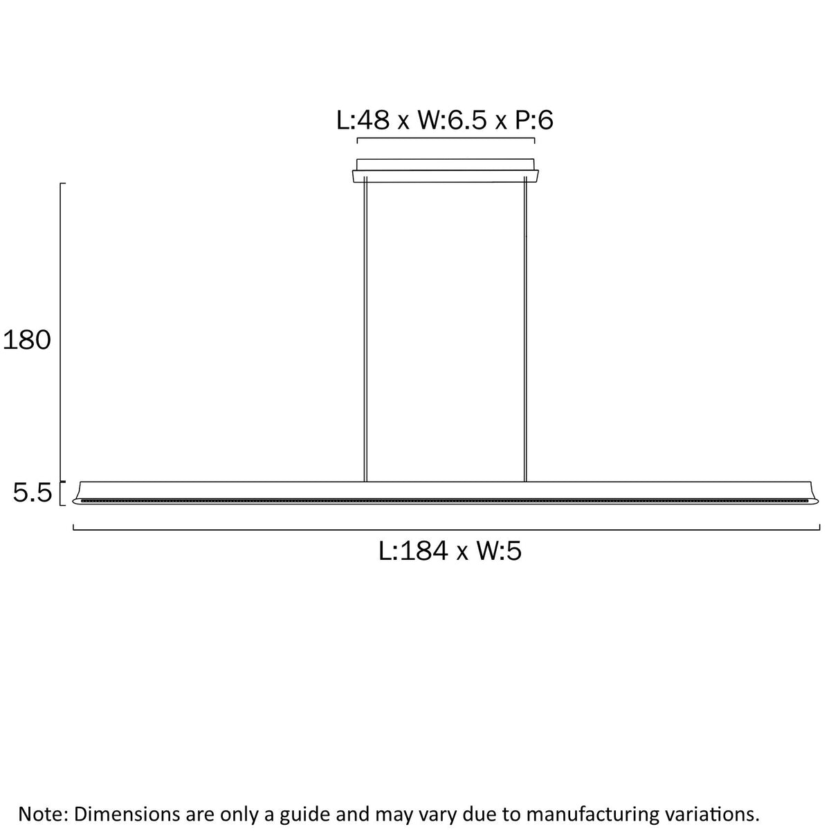Technical drawing of a rectangular object with dimensions labeled