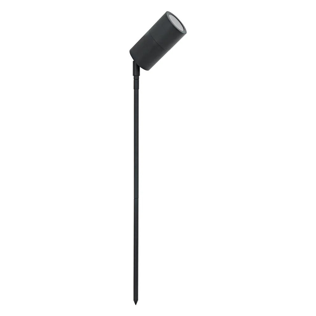 Domus Shadow 1 Light Adjustable 12V MR16 Garden Spike Light with a long pole on a white background