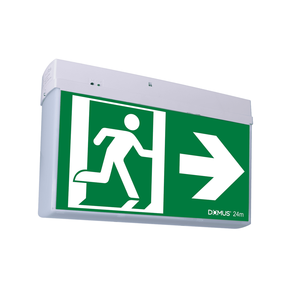 Domus Exit 24M SM 2.5W maintained and non-maintained LED exit light a white background