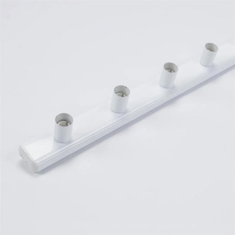 White Contemporary Domus HL 804 4LT Hollywood mirror wall light with multiple sockets on a white background