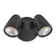 Black Energy-efficient Domus Muro Max 32 No-Sensor Trio LED wall fixture with three LED lights on a white background