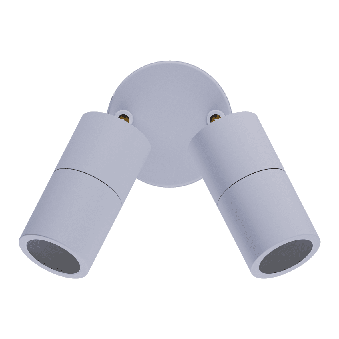 White Adjustable GU10 spotlight Domus Shadow 2 light 240V on a clear background