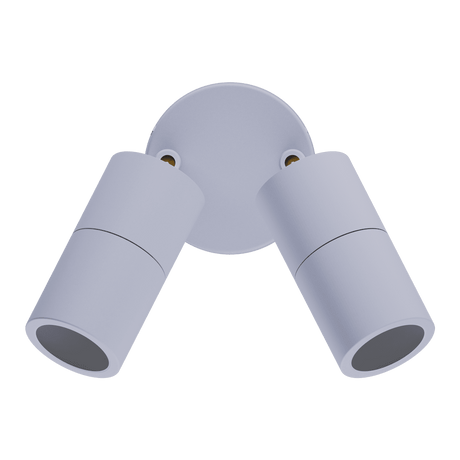 White Adjustable GU10 spotlight Domus Shadow 2 light 240V on a clear background