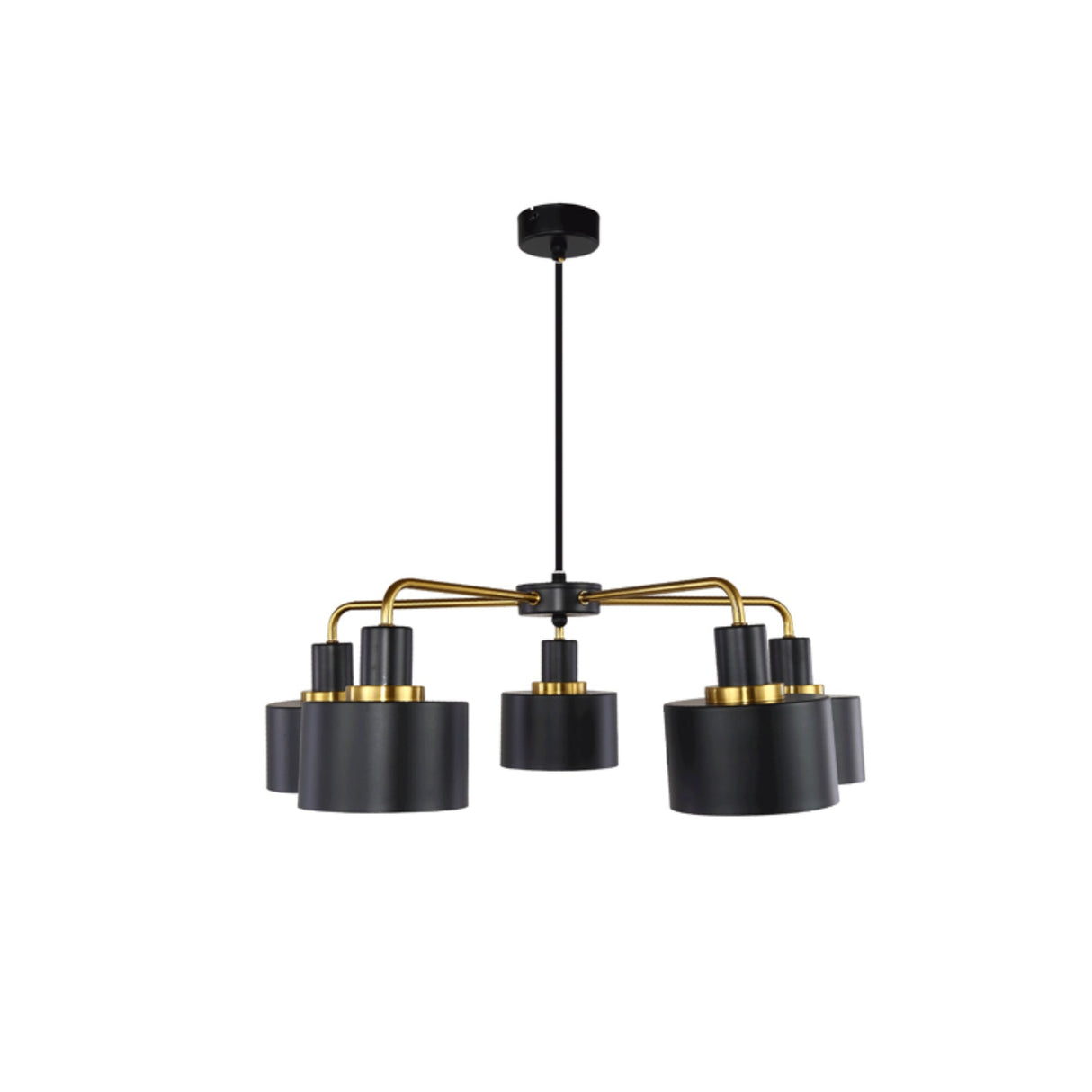 Rondo 1Lt/5Lt Black+SG Pendant by VM Lighting