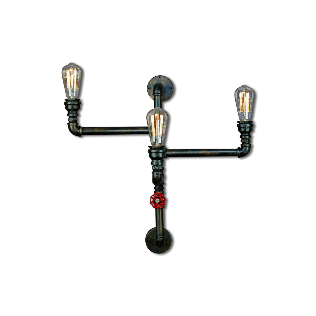 Pipe Industrial Steampunk 3 Lights Wall Light by VM Lighting