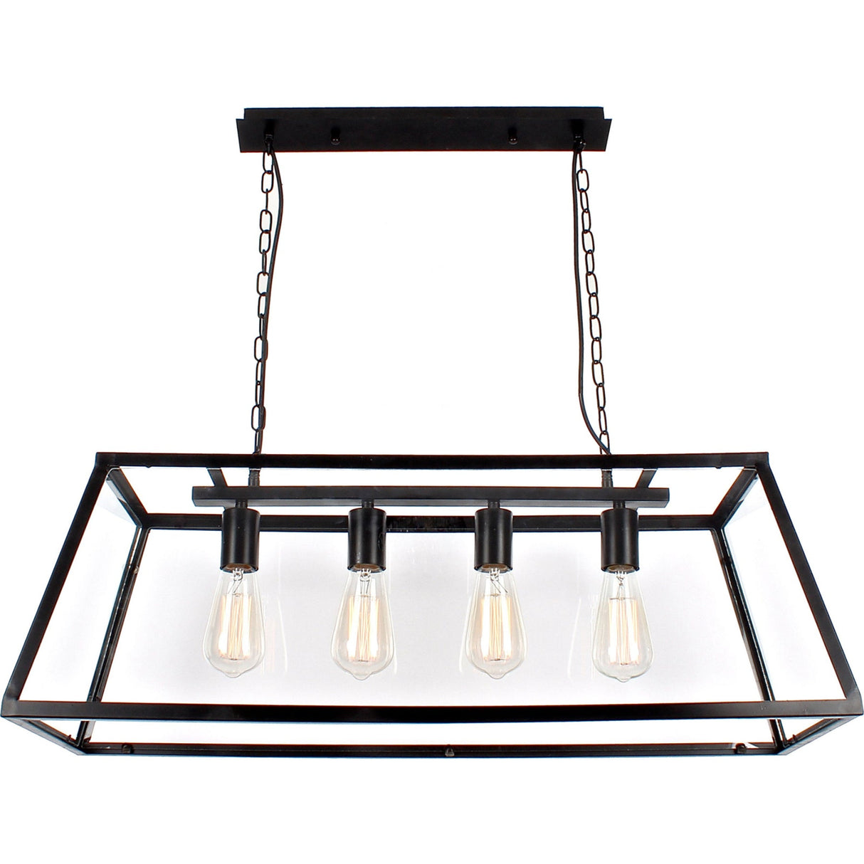 CRESWICK Black 4 Light 80cm Long Pendant by VM Lighting