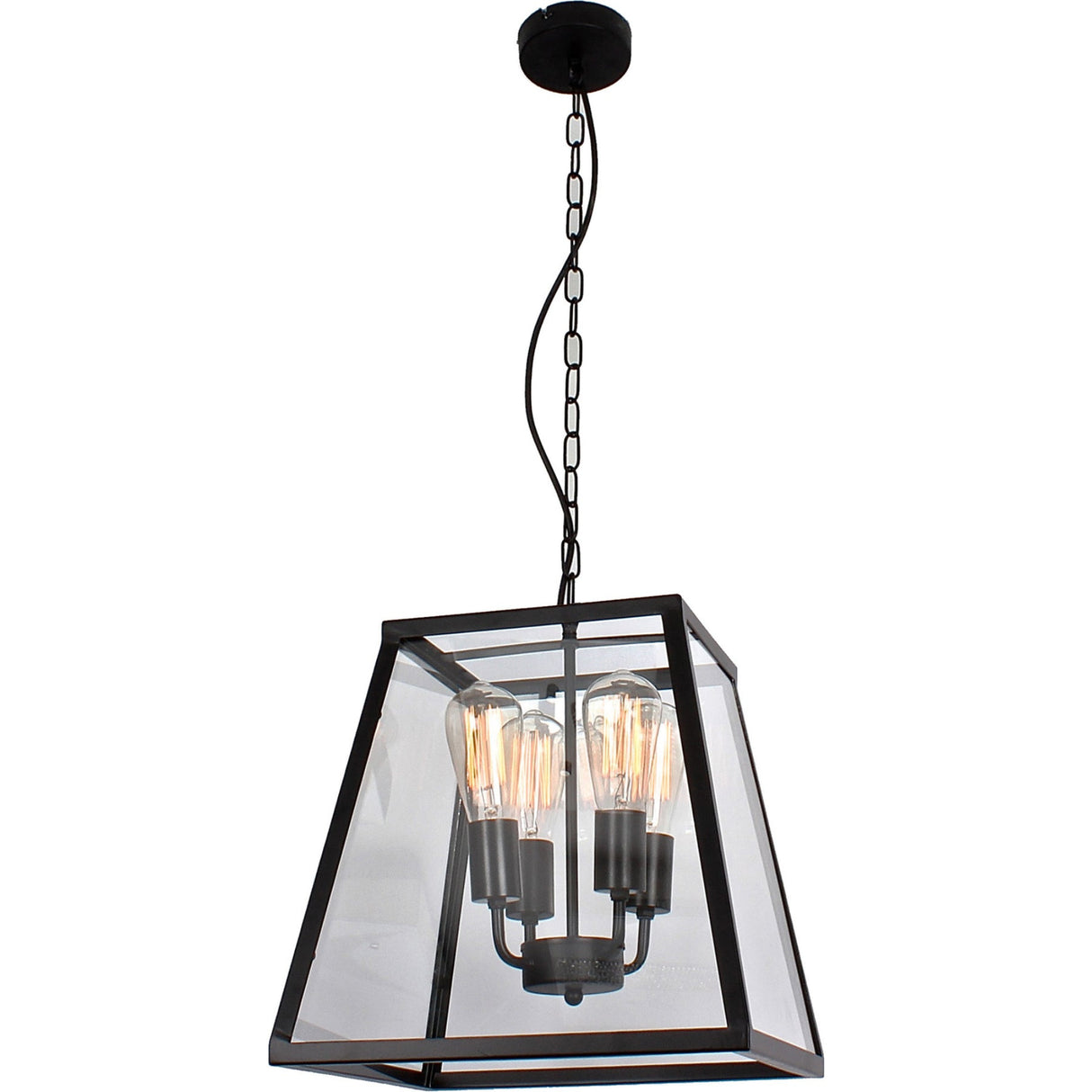 CRESWICK 4 Light Box Black Pendant by VM Lighting