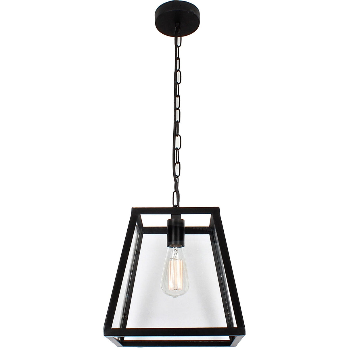 CRESWICK 1 Light Box Black Pendant by VM Lighting