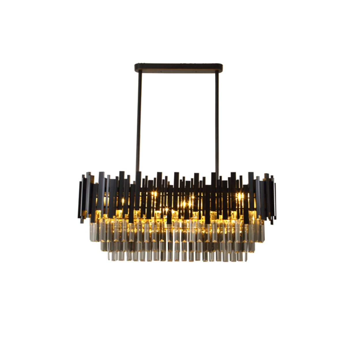 Regina Matte Black Crystal Pendant 80cm by VM Lighting