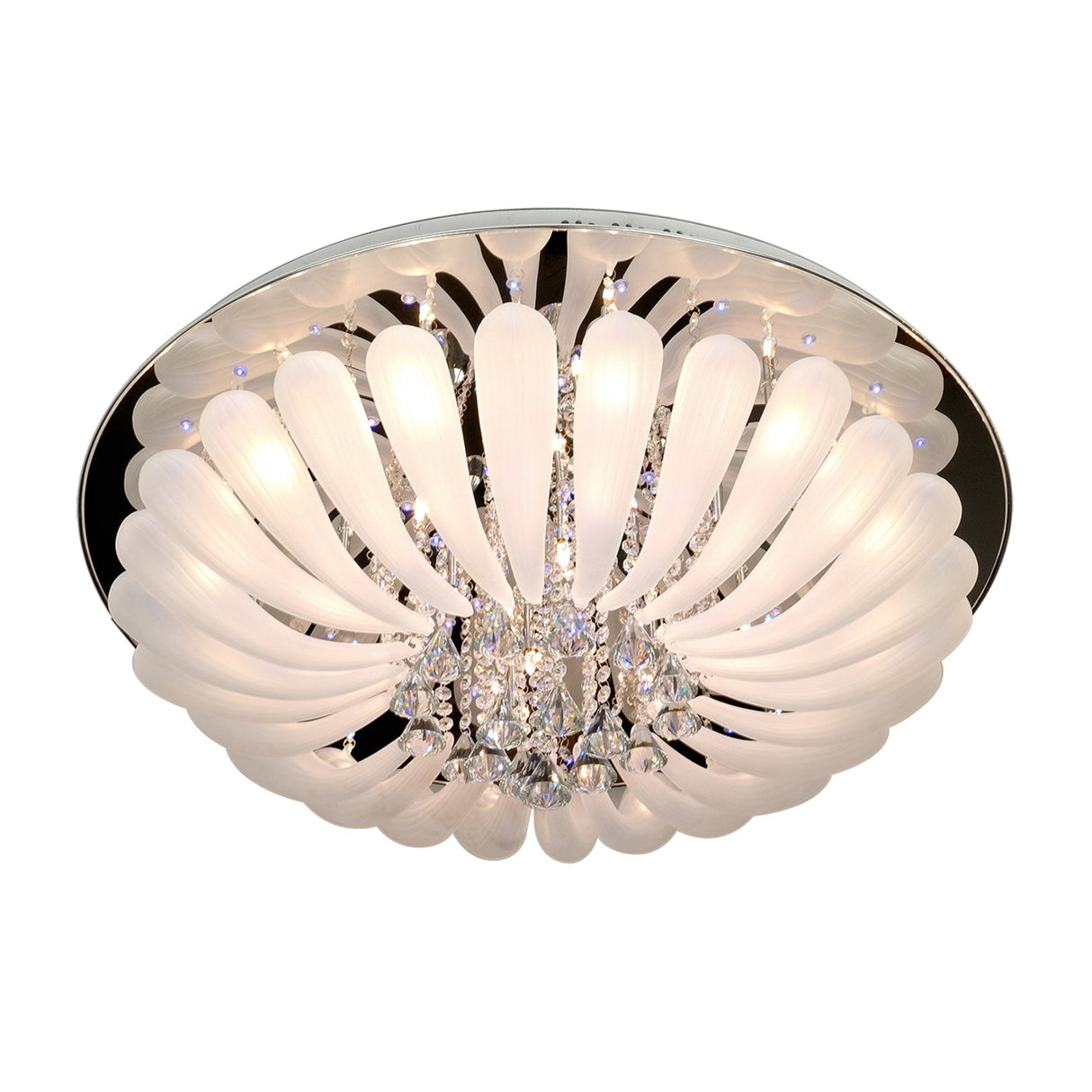 IVAN 50cm Real Crystal Flush Chandelier by VM Lighting