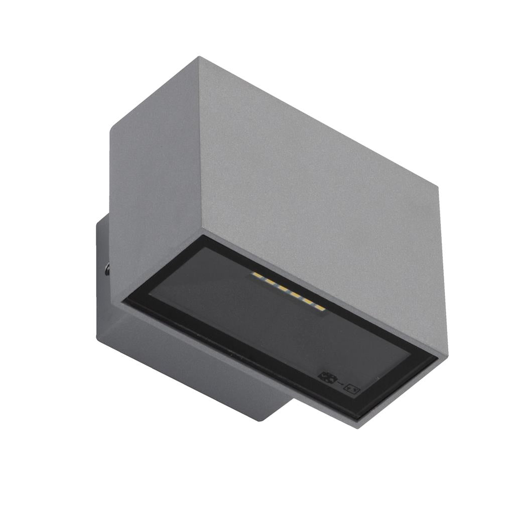 Domus BLOCK-6 240V 6W Two Way LED Wall Light Silver
