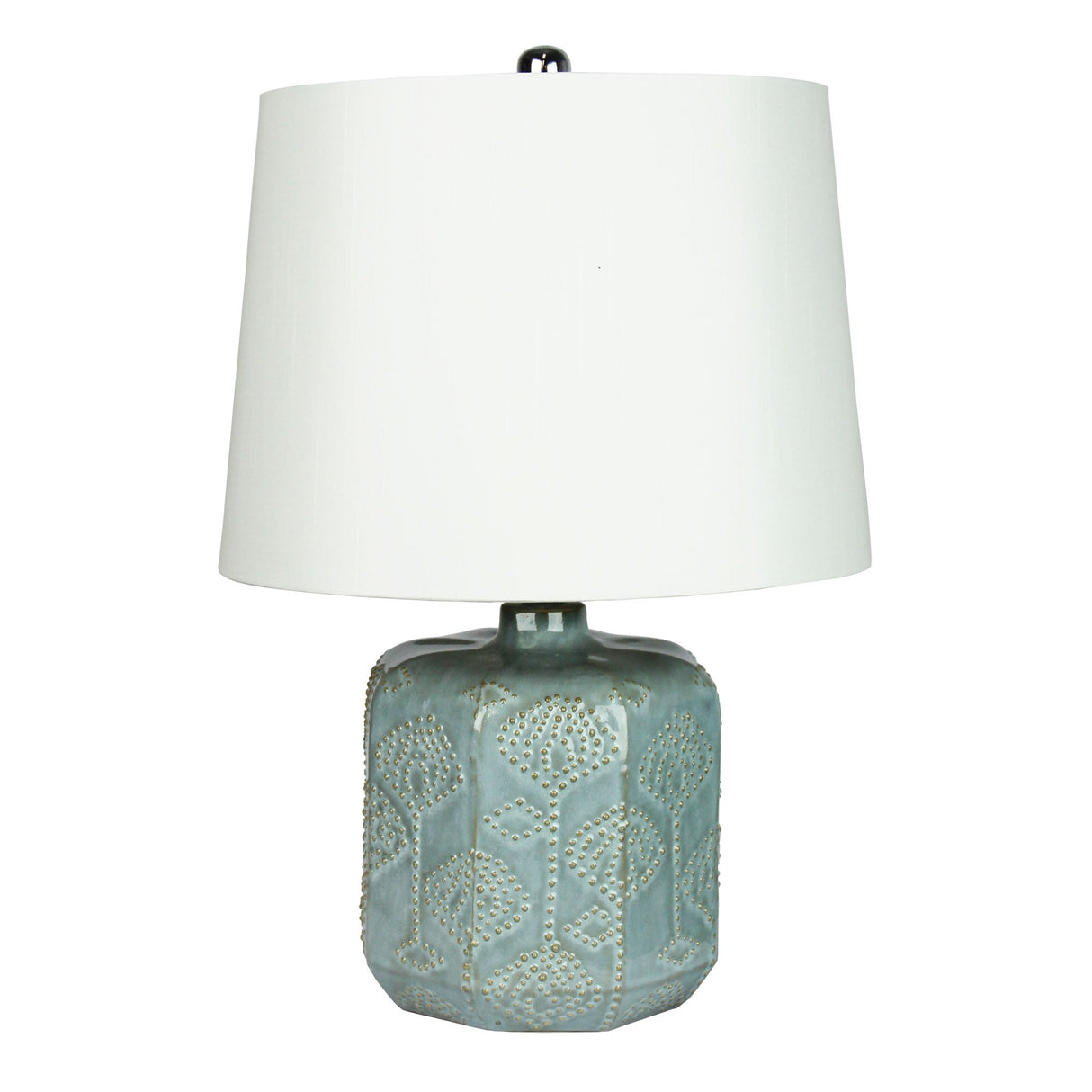 Oriel Lighting BIKKI Embossed Ceramic Lamp with Harp Shade