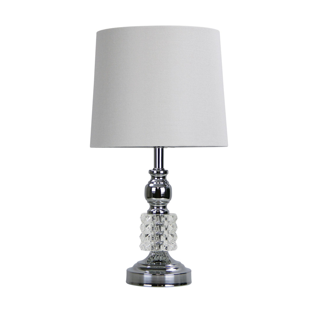 Oriel Lighting MAYA.1 Crystal and chrome complete table lamp White