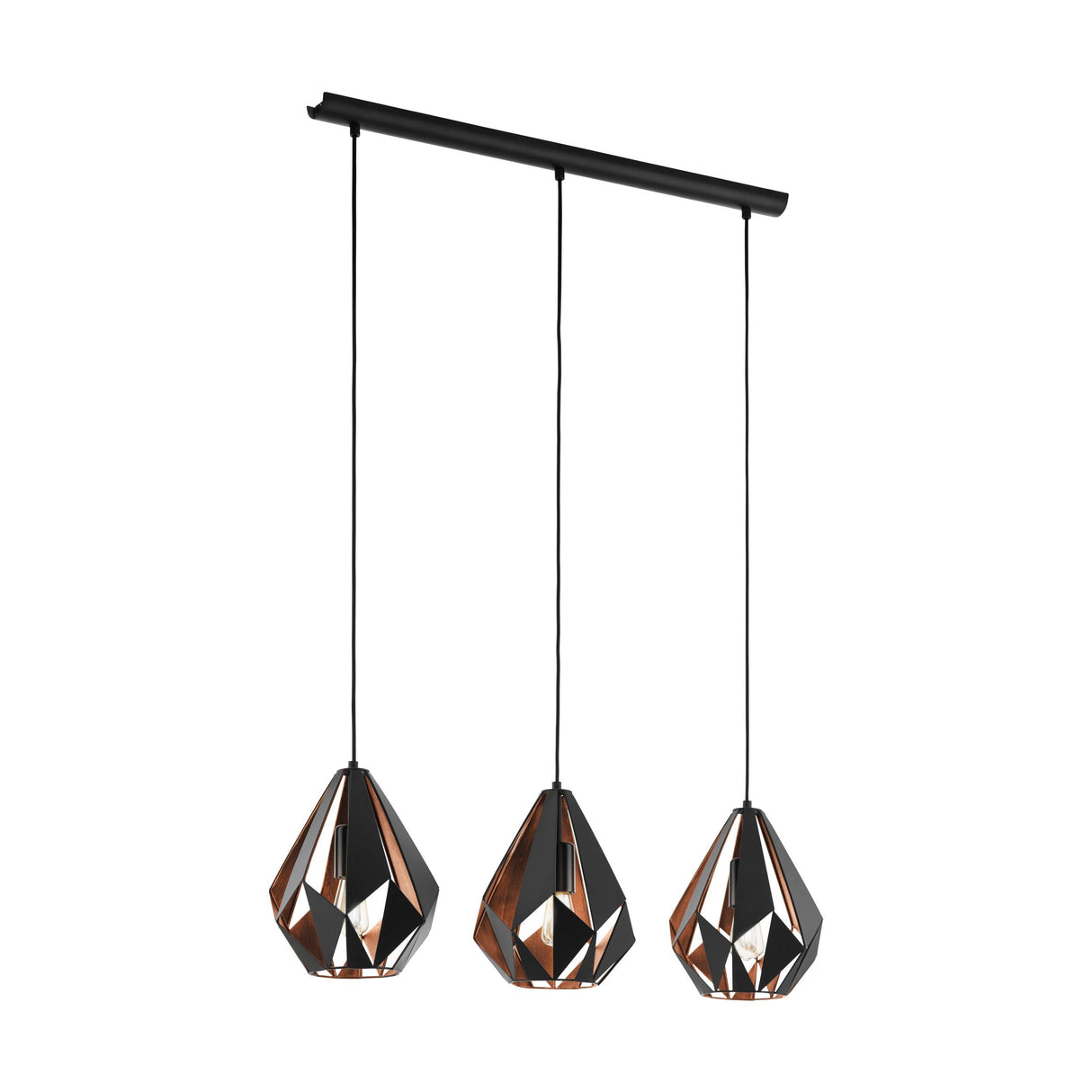 Eglo Lighting CARLTON 1 pendant light features striking geometric cut outs 3 Pieces