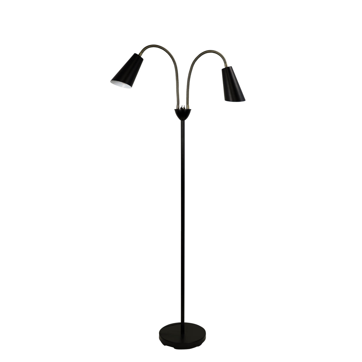Oriel Lighting  WALT mid-century styled twin floor lamp