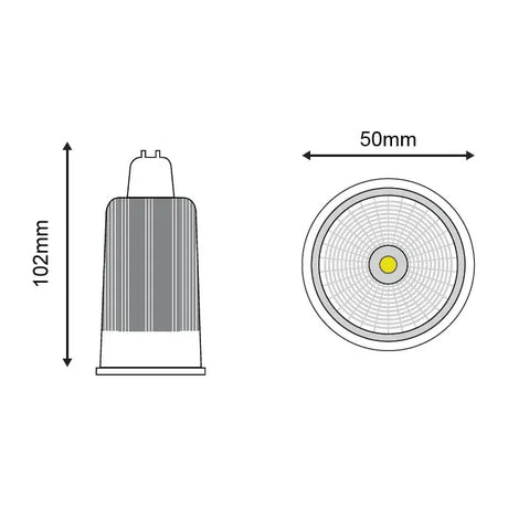 Martec Boss 9w LED Globe GU10 3000k 60 Degree COB