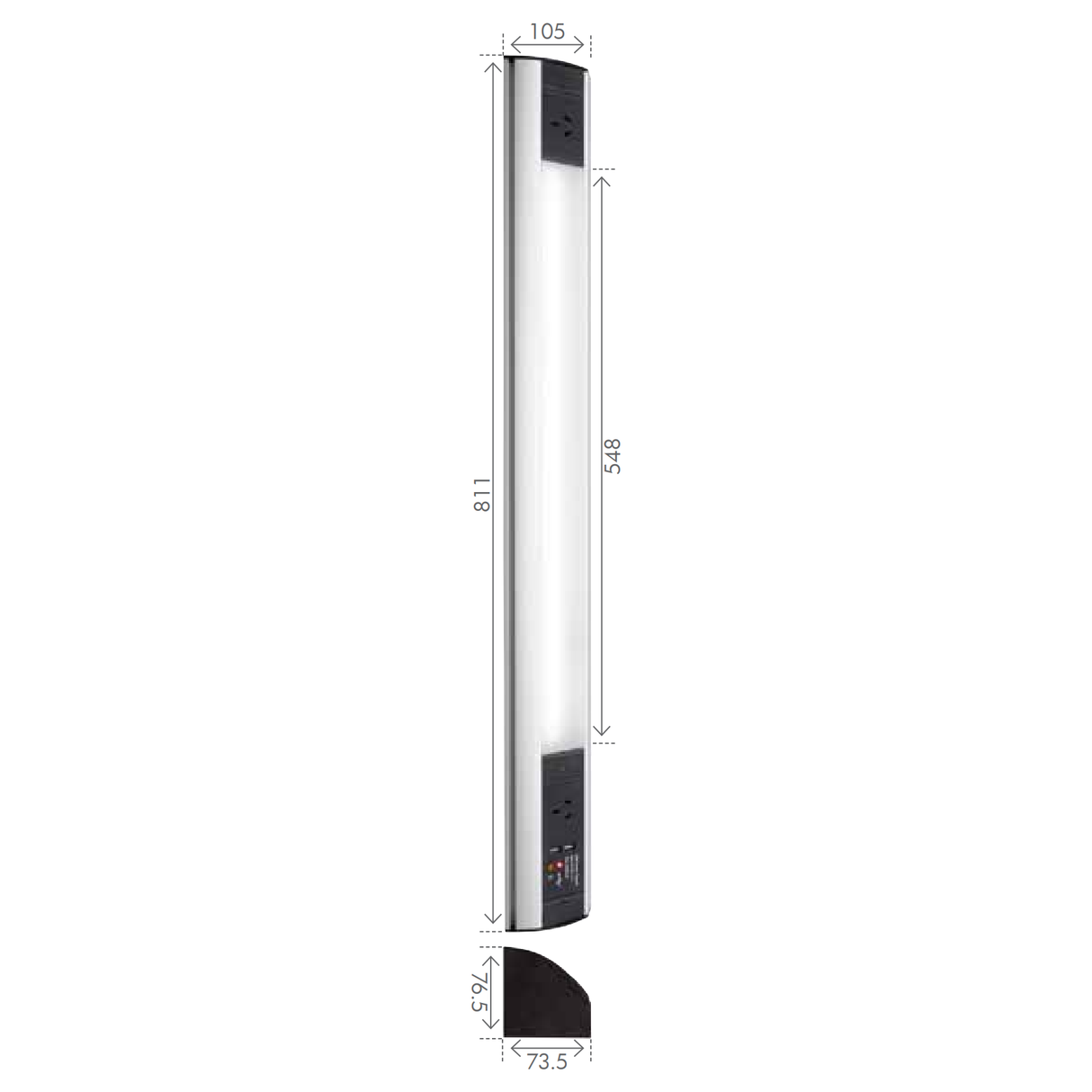Brilliant POWERSTATION Under Cabinet Power Solution with LED Light