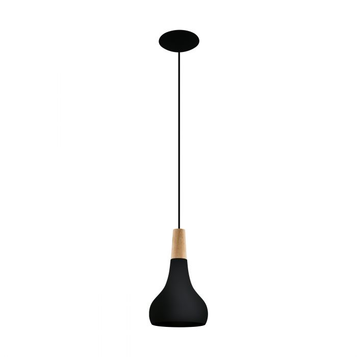Eglo Lighting Sabinar 60W E27 Black Small 2M Pendant Light