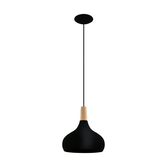 Eglo Lighting Sabinar 60W E27 Black Medium 2M Pendant Light