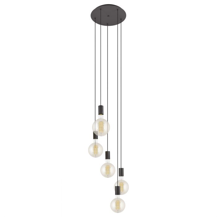 Eglo Lighting Pozueta 5X40W E27 Black Pendant Light