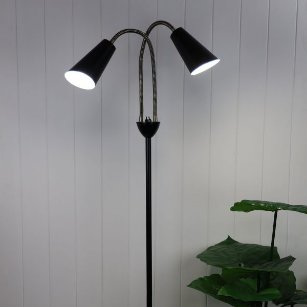 Oriel Lighting  WALT mid-century styled twin floor lamp