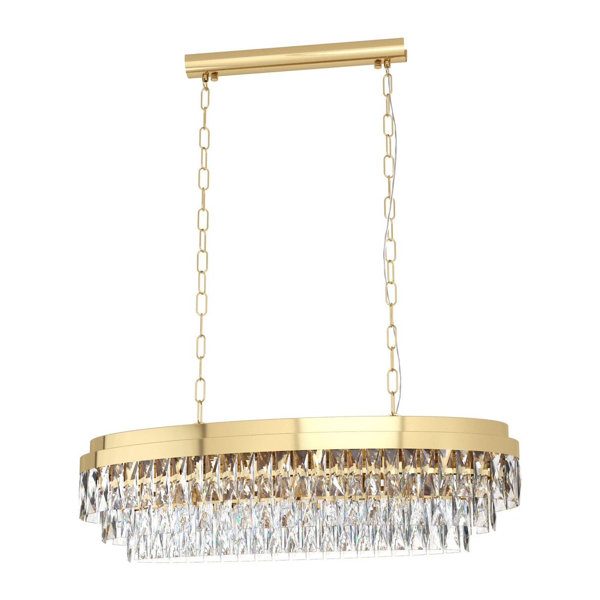 Eglo Lighting VALPARAISO pendant light stepped rows of stunning crystals Gold