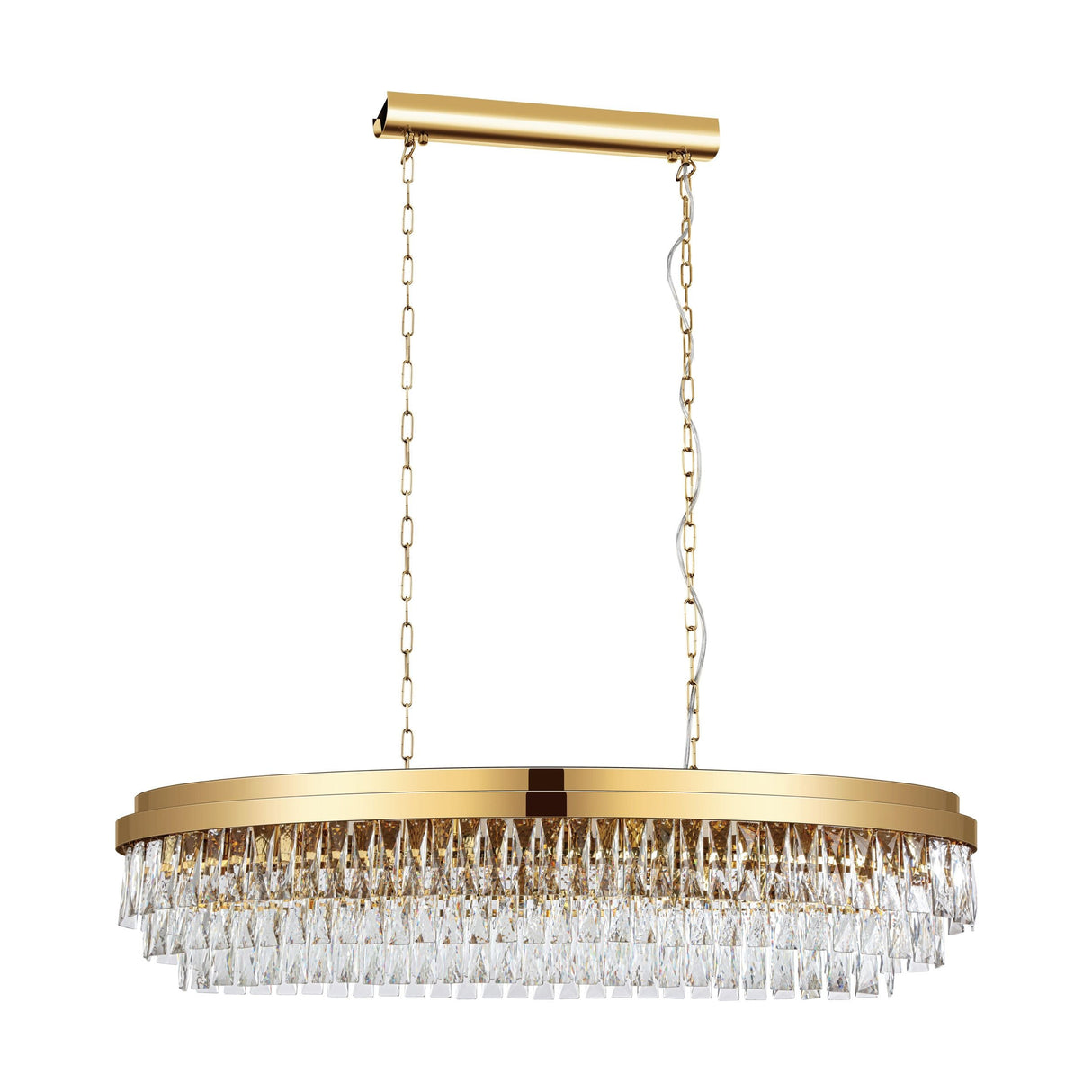 Eglo Lighting VALPARAISO pendant light stepped rows of stunning crystals Gold