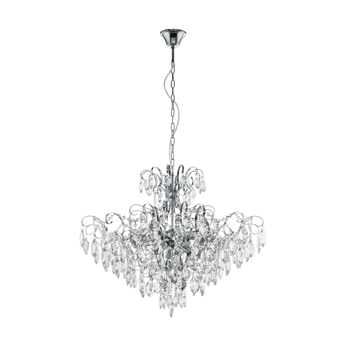 Eglo Lighting FENOULLET pendant light crystals and chrome highlights Chrome
