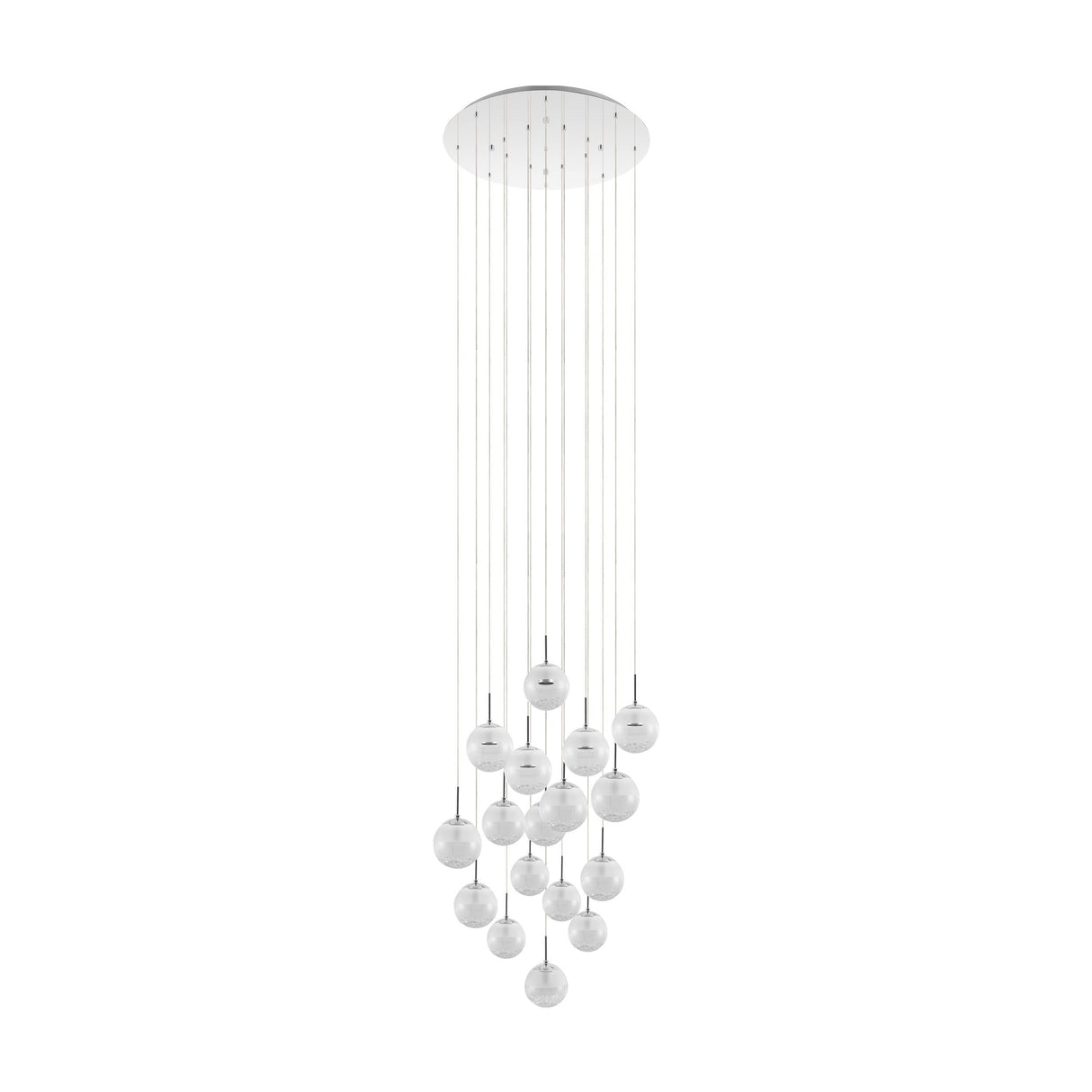 Eglo Lighting chrome-plated steel, frost & clear glass with Crystals