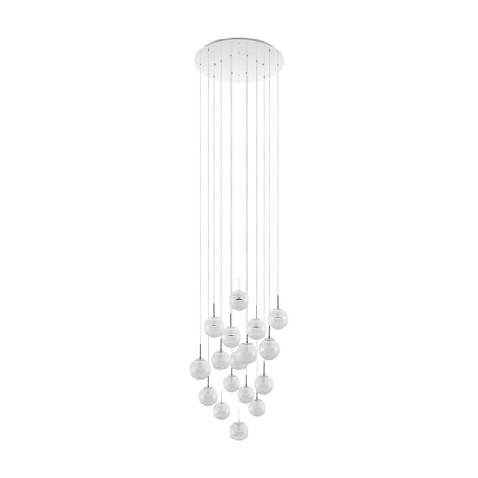 Eglo Lighting chrome-plated steel, frost & clear glass with Crystals