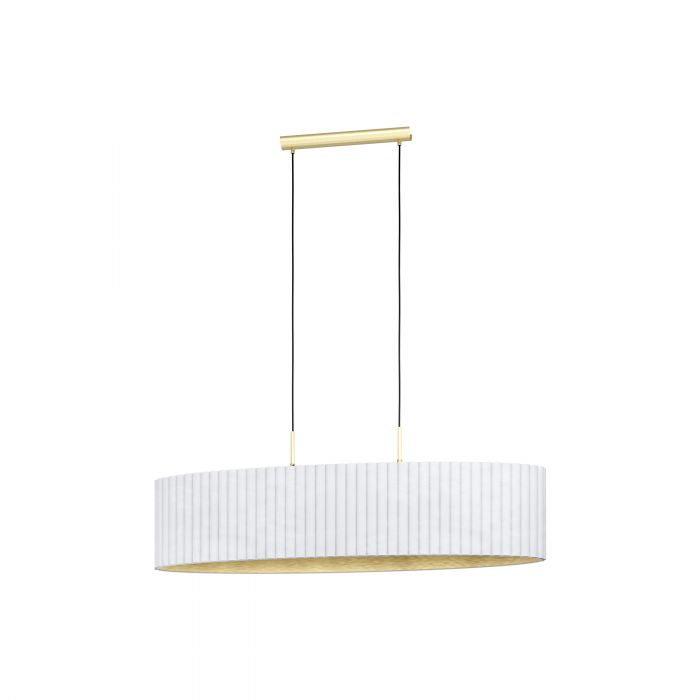 Eglo Lighting Tamaresco E27 Brass/White Oval Pendant Light