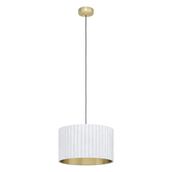 Eglo Lighting Tamaresco E27 Brass/White Oval Pendant Light