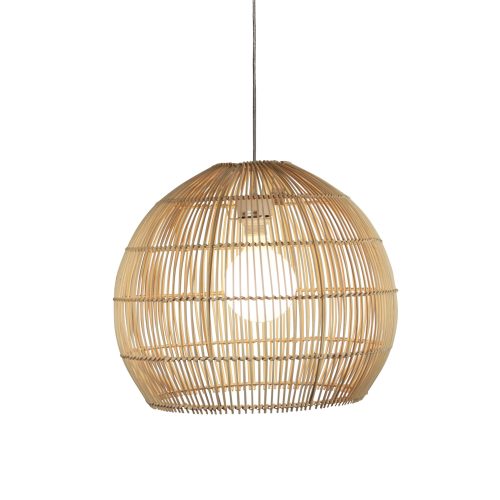 Oriel Lighting BATU.48 SHADE ONLY Natural cane rattan pendant White
