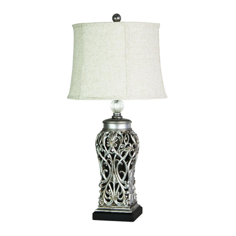 Oriel Lighting DORNE Classic Antique Cut Lamp with Harp Shade