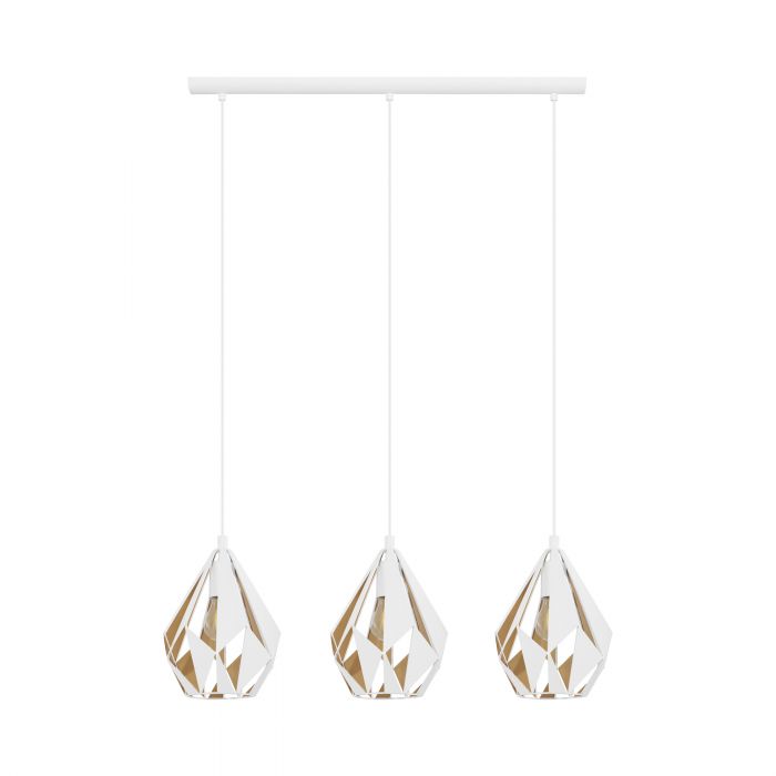 Eglo Lighting Carlton 1 3X60W E27 White/Gold Pendant Light