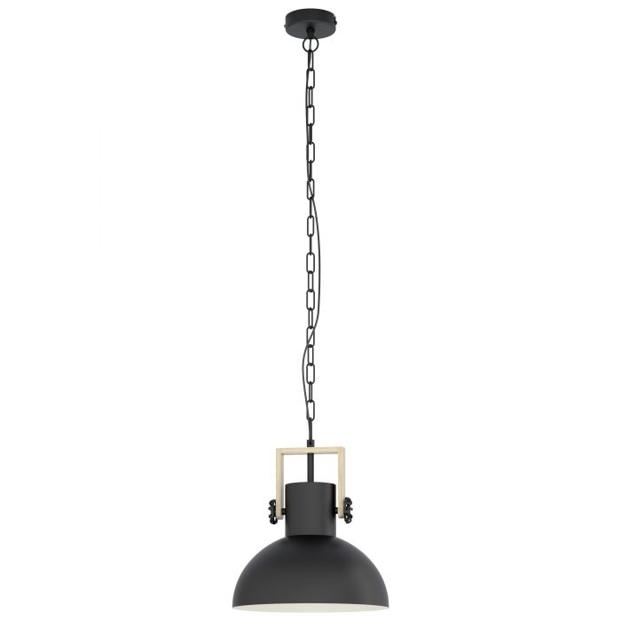 Eglo Lighting Lubenham E27 Black/Wood Pendant Light