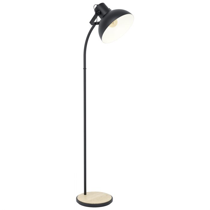 Eglo Lighting Lubenham 28W E27 Black/Wood Floor Lamp