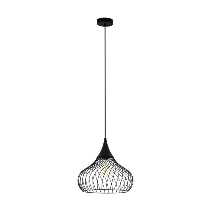 Eglo Lighting Staverton H/L 60W E27 Black Pendant Light