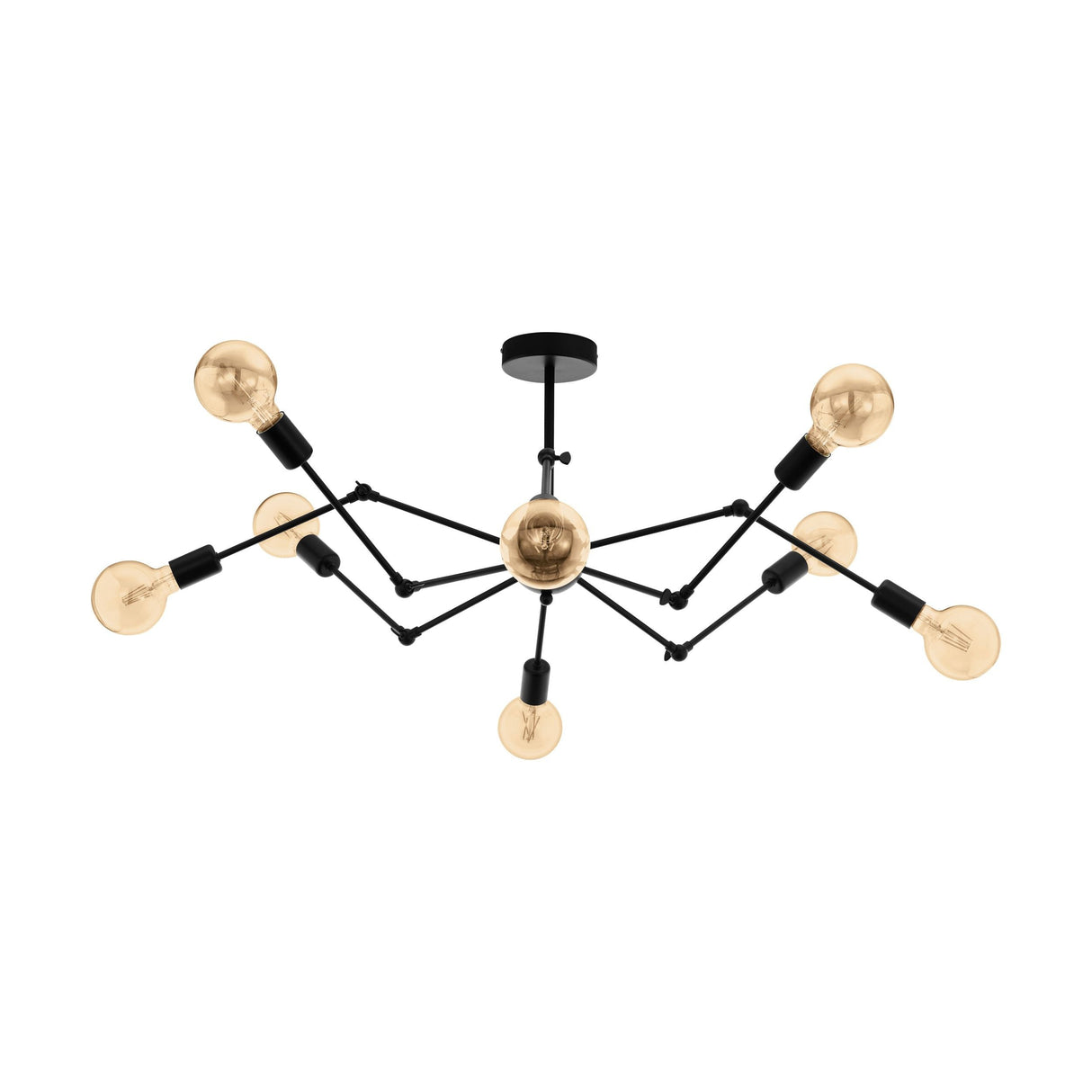 Eglo Lighting EXMOOR ceiling light black steel and features adjustable arms