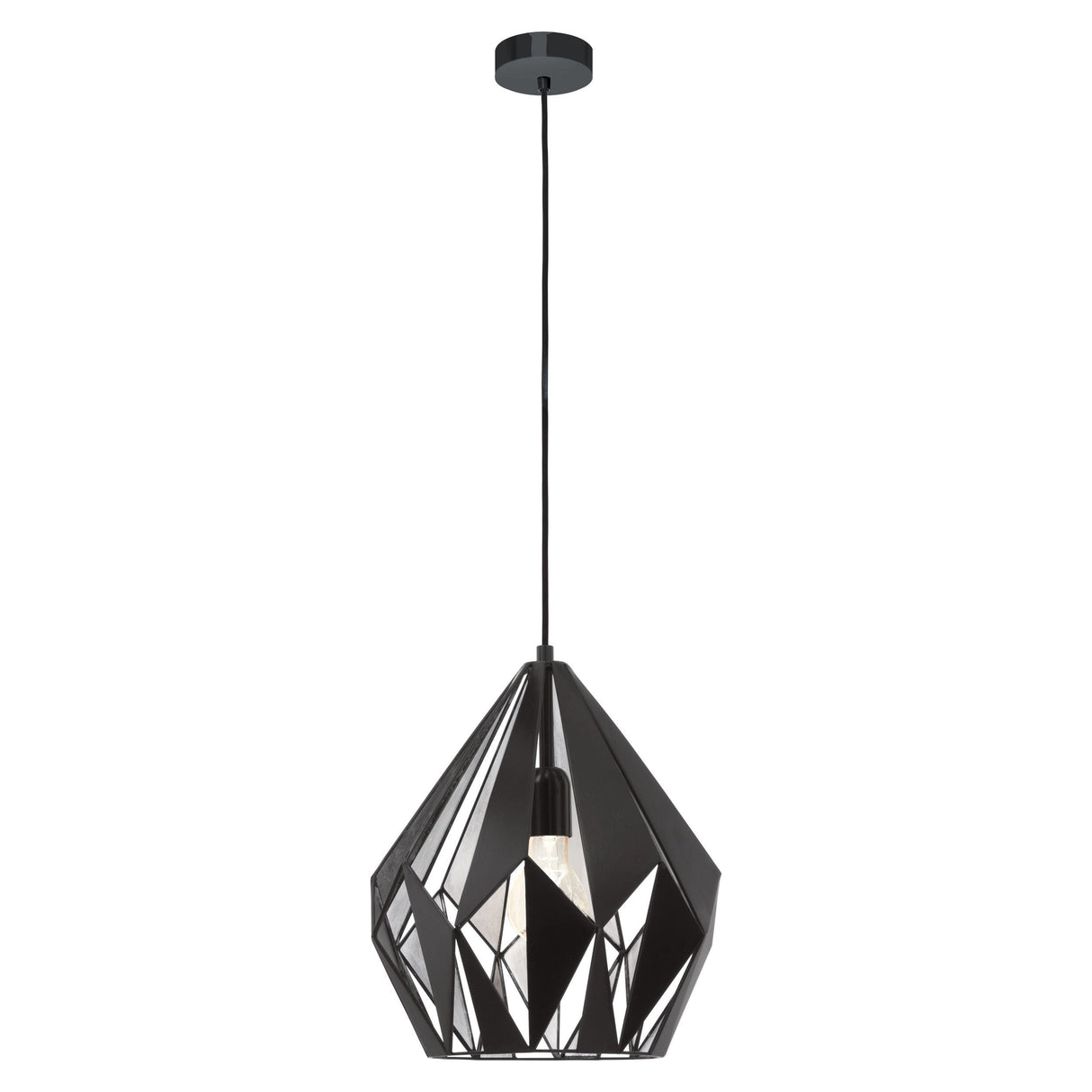 Eglo Lighting CARLTON 1 pendant lightstriking geometric cut outs Black and Silver