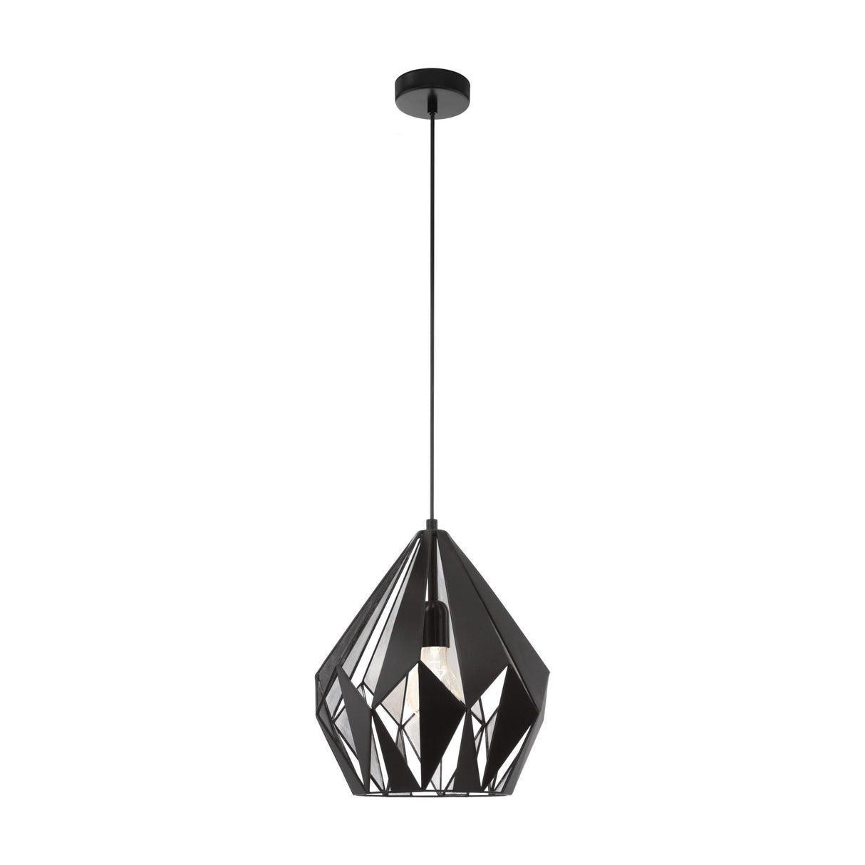 Eglo Lighting CARLTON 1 pendant lightstriking geometric cut outs Black and Silver