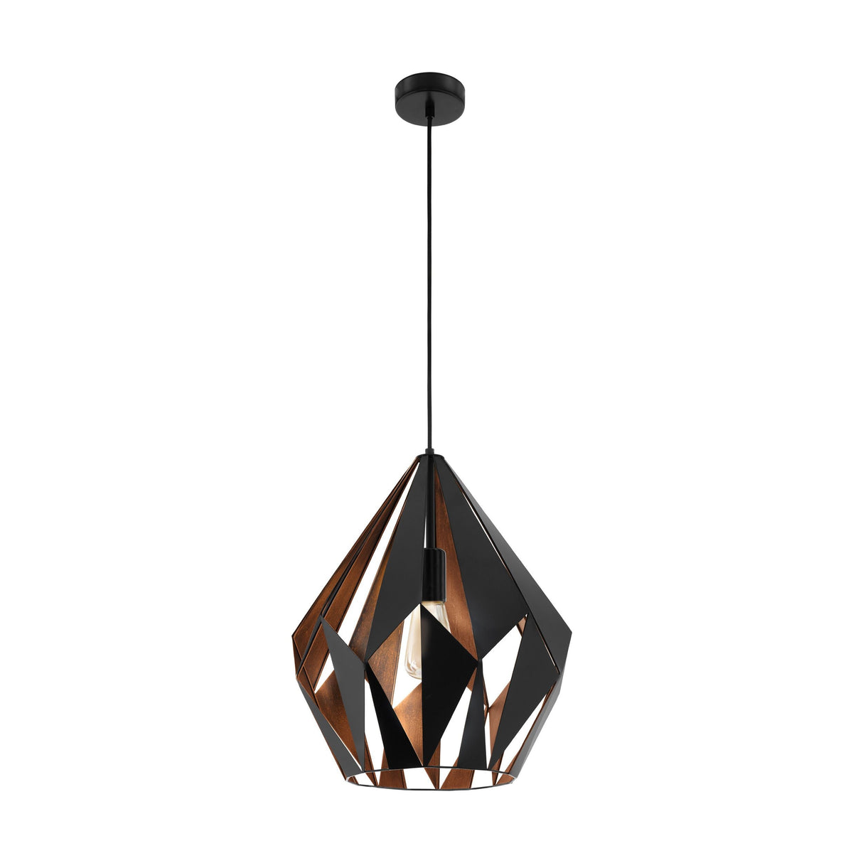 Eglo Lighting CARLTON 1 pendant light features striking geometric cut outs