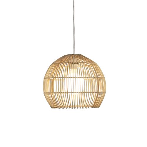 Oriel Lighting BATU.36 SHADE ONLY Natural cane rattan pendant White