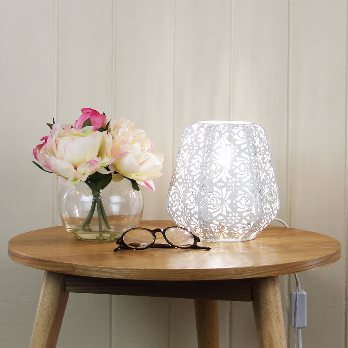 Oriel Lighting  LACE Floral Laser Cut Metal Lamp