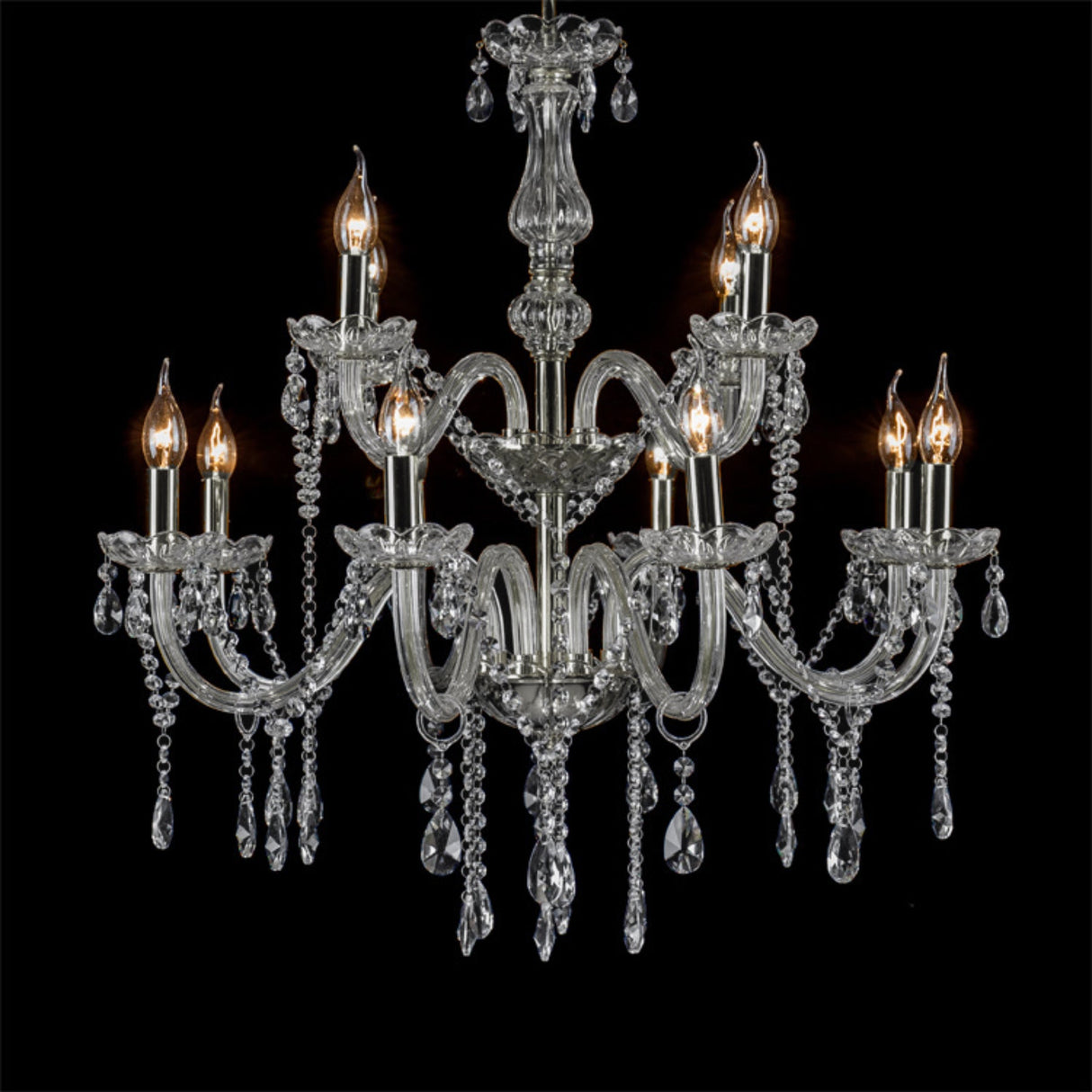 Maria Teresa 8+4 Light Crystal Chandelier Pendants by VM Lighting