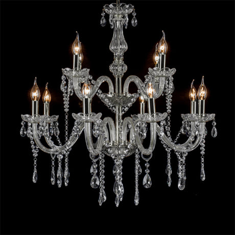 Maria Teresa 8+4 Light Crystal Chandelier Pendants by VM Lighting
