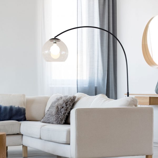 Oriel Lighting  OVER Large Arc Lamp with Acrylic Shade