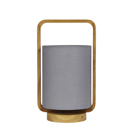 Oriel Lighting  LUCIA Natural Timber and Cotton Lamp